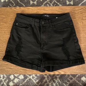 Black Denim Shorts